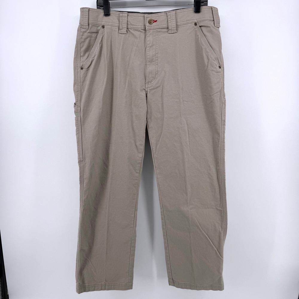 Coleman Rugged Canvas Utility Work Outdoor Pants 36x29 Khaki‎ Tan Straight Leg - Picture 3 of 7